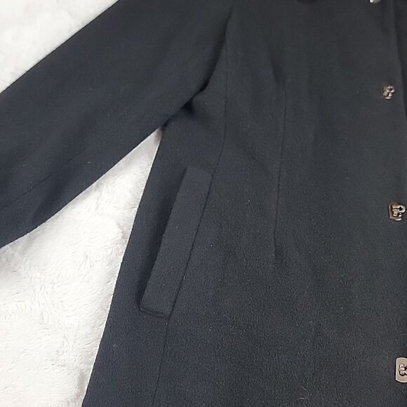 ‎ANNE KLEIN Black Wool Blend Coat [SIZE 10] - Picture 6 of 10